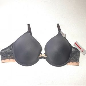 NEW IZOD Gray Lace Lined T-Shirt Bra 38C new